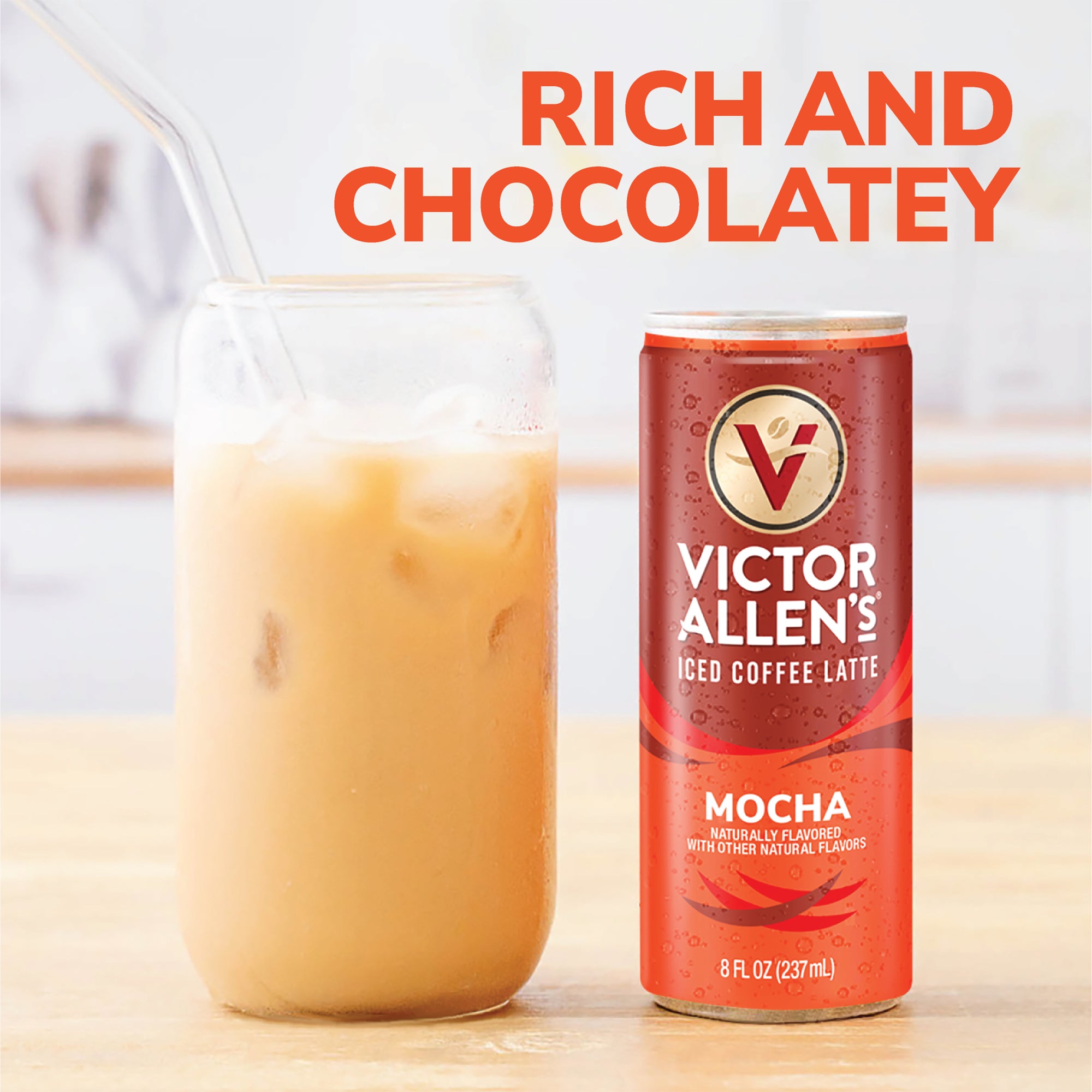Victor Allen's Coffee Mocha Latte Ready to Drink, 12 Pack - 8oz Cans