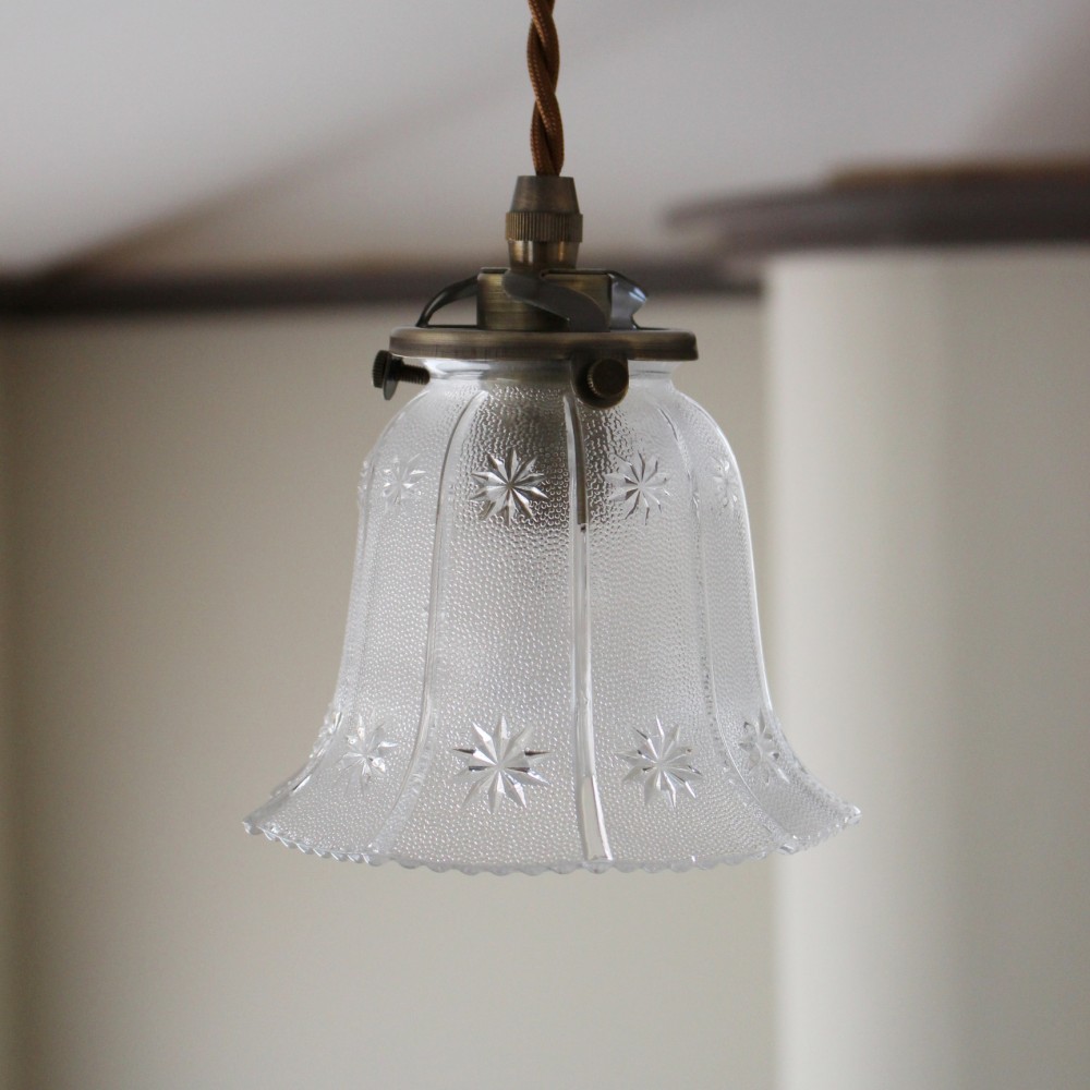 アンティーク ビクトリアン ガス燈 ガラスシェード ペンダントライト