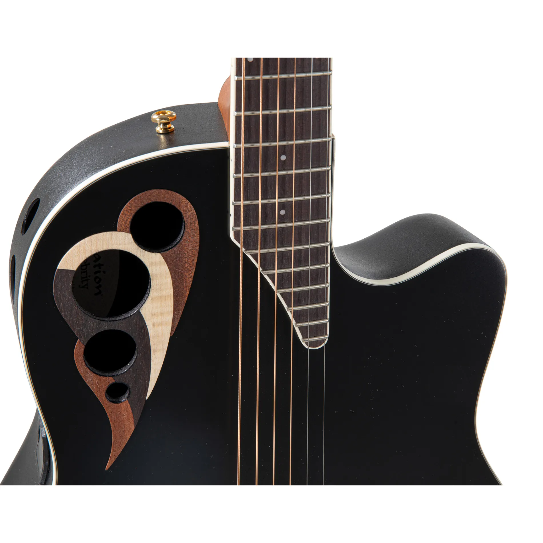 Ovation Celebrity Deluxe CDX40-5-G Cutaway A/E Guitar - Black