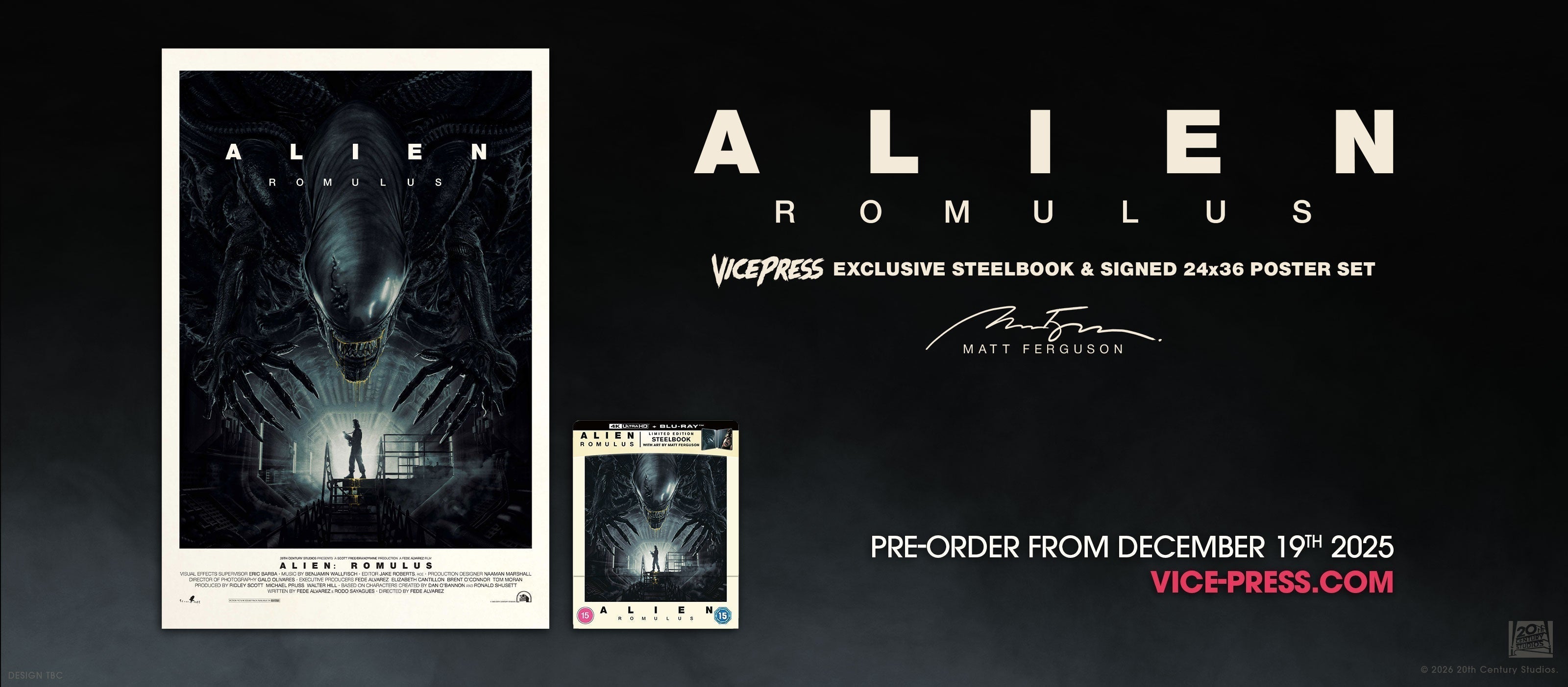 Alien: Romulus Steelbook - Vice Press Exclusive Poster Edition By Matt