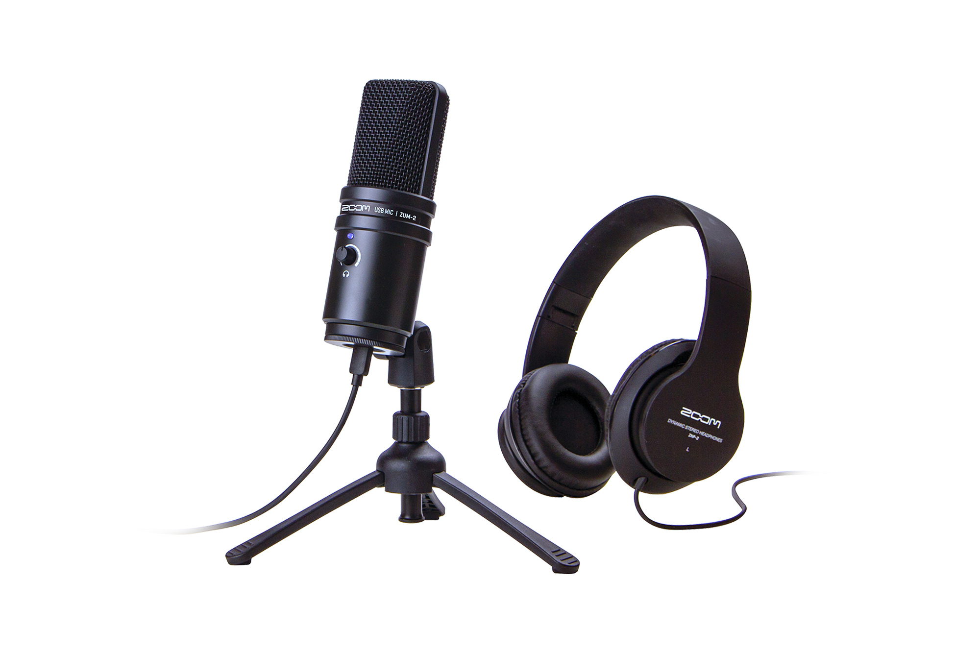ZOOM、USBマイクロフォン ZUM-2とポッドキャスト用マイクパック ZUM