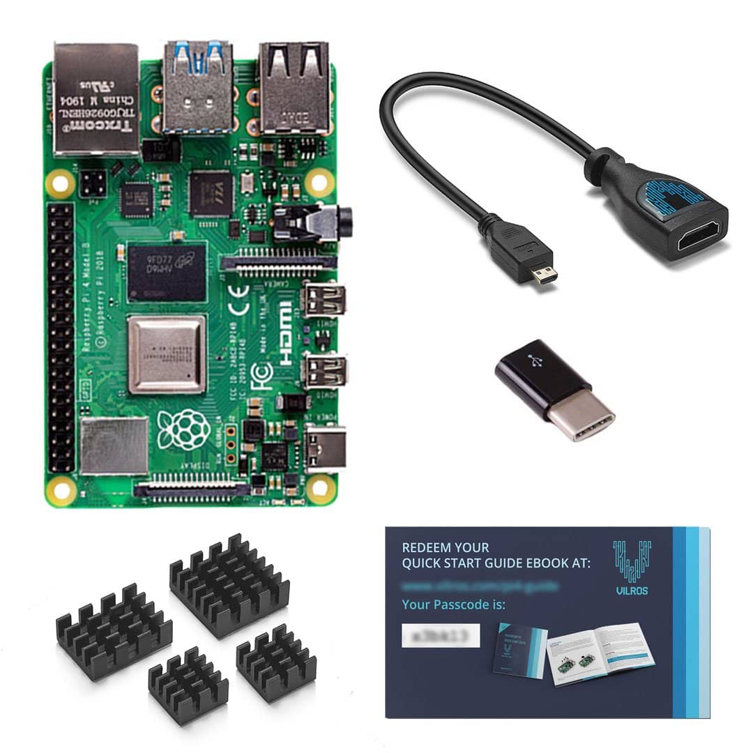 Raspberry Pi 4 Kit (1GB, 2GB, 4GB) | HDMI Adapter | USB-C Adapter