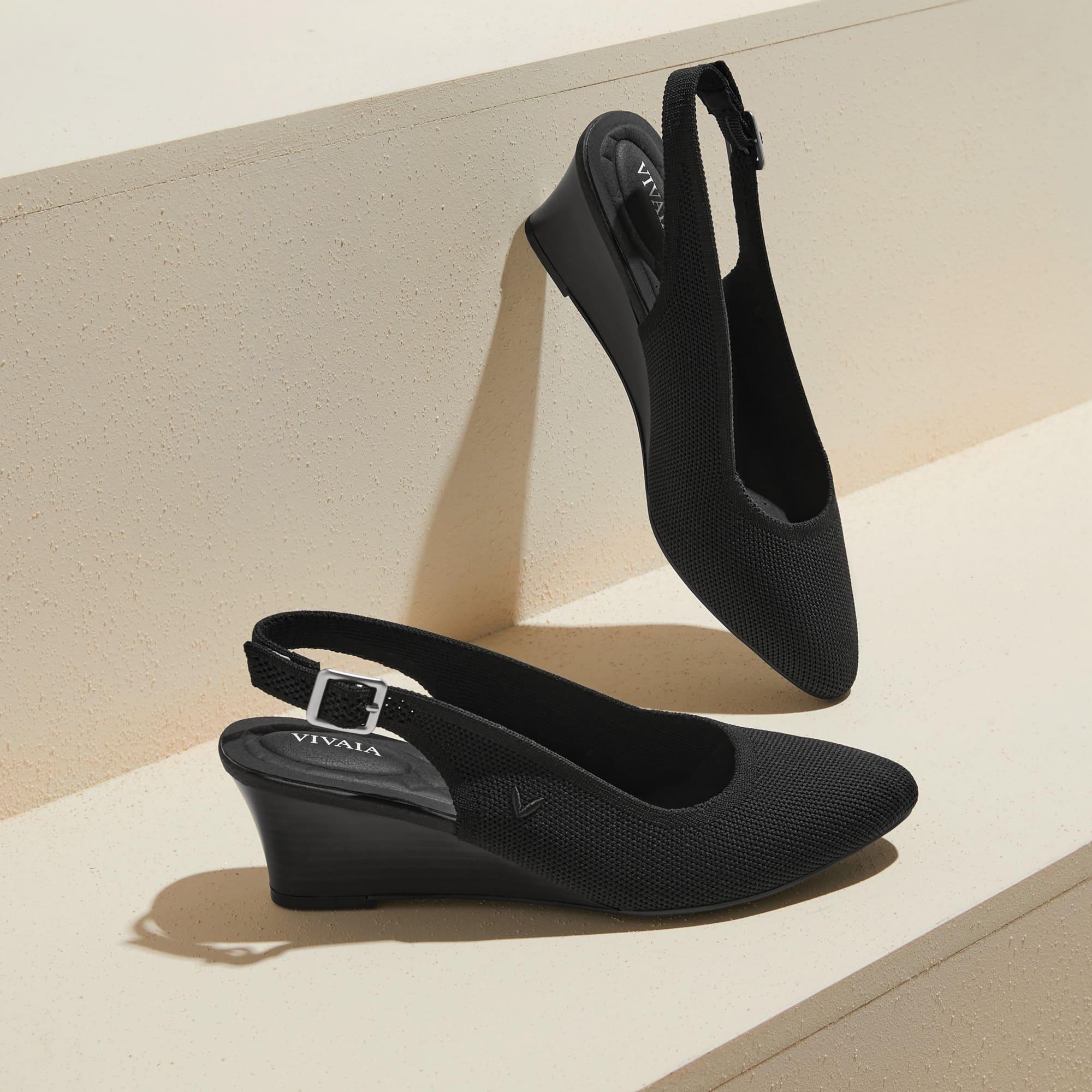 Tamia Slingback Wedge Pro] アーモンドトゥ ウェッジヒールサンダル