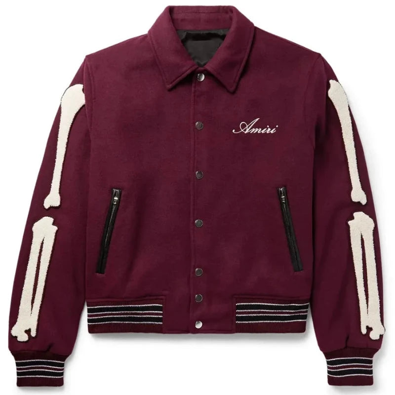 Amiri Bones Wool Varsity Jacket For Unisex – Vintage Jacket