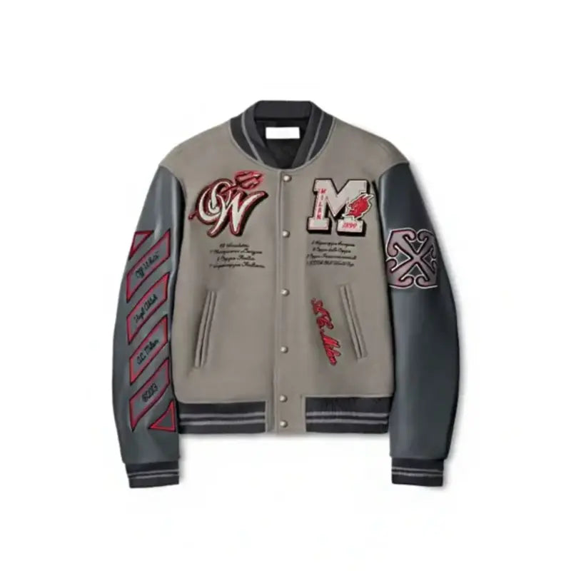 Ac Milan Off White Grey Bomber Jacket – Vintage Jacket