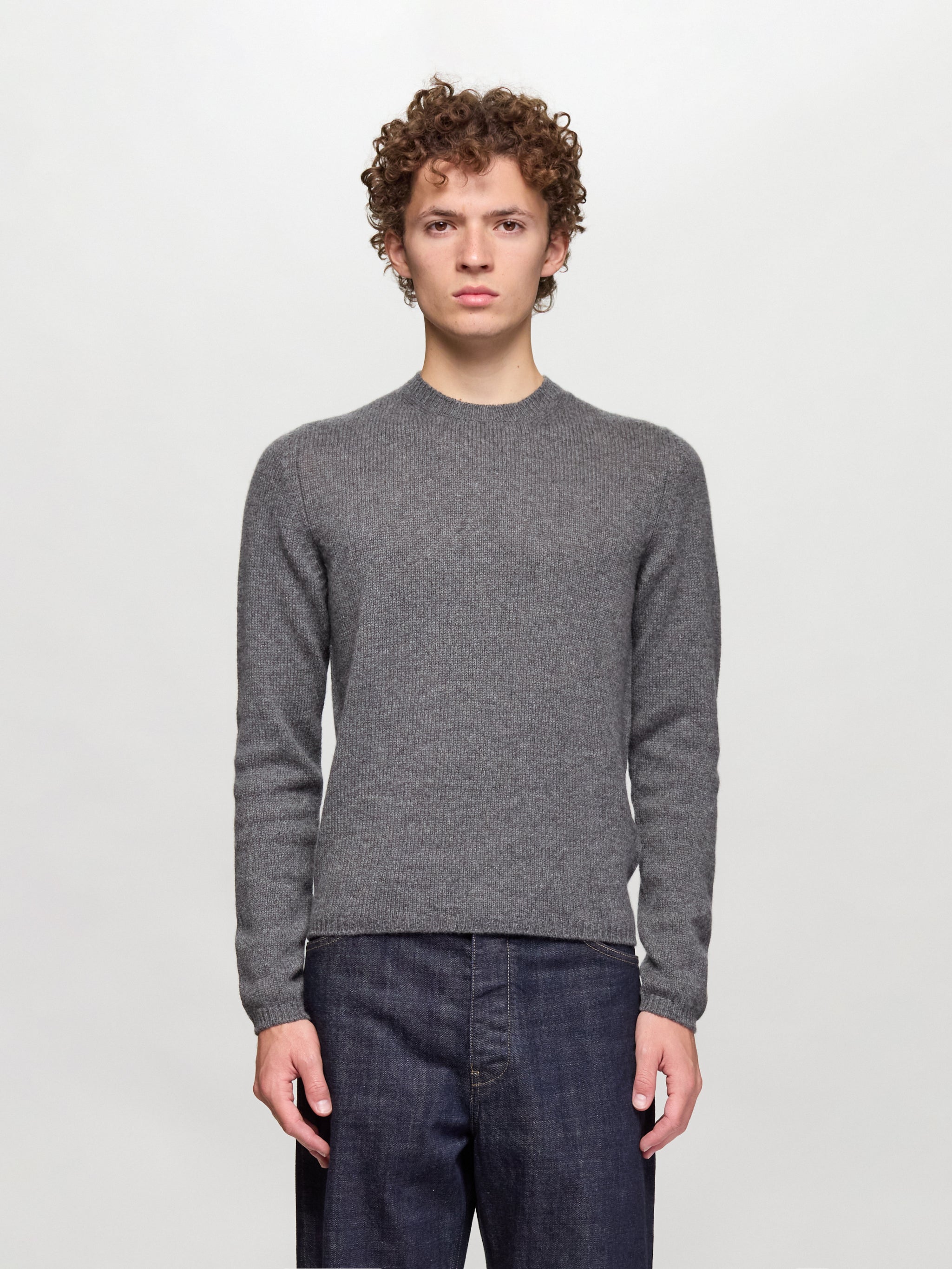 Prada - Cashmere Crewneck Sweater in Slate Grey - UMN864_643_F0480
