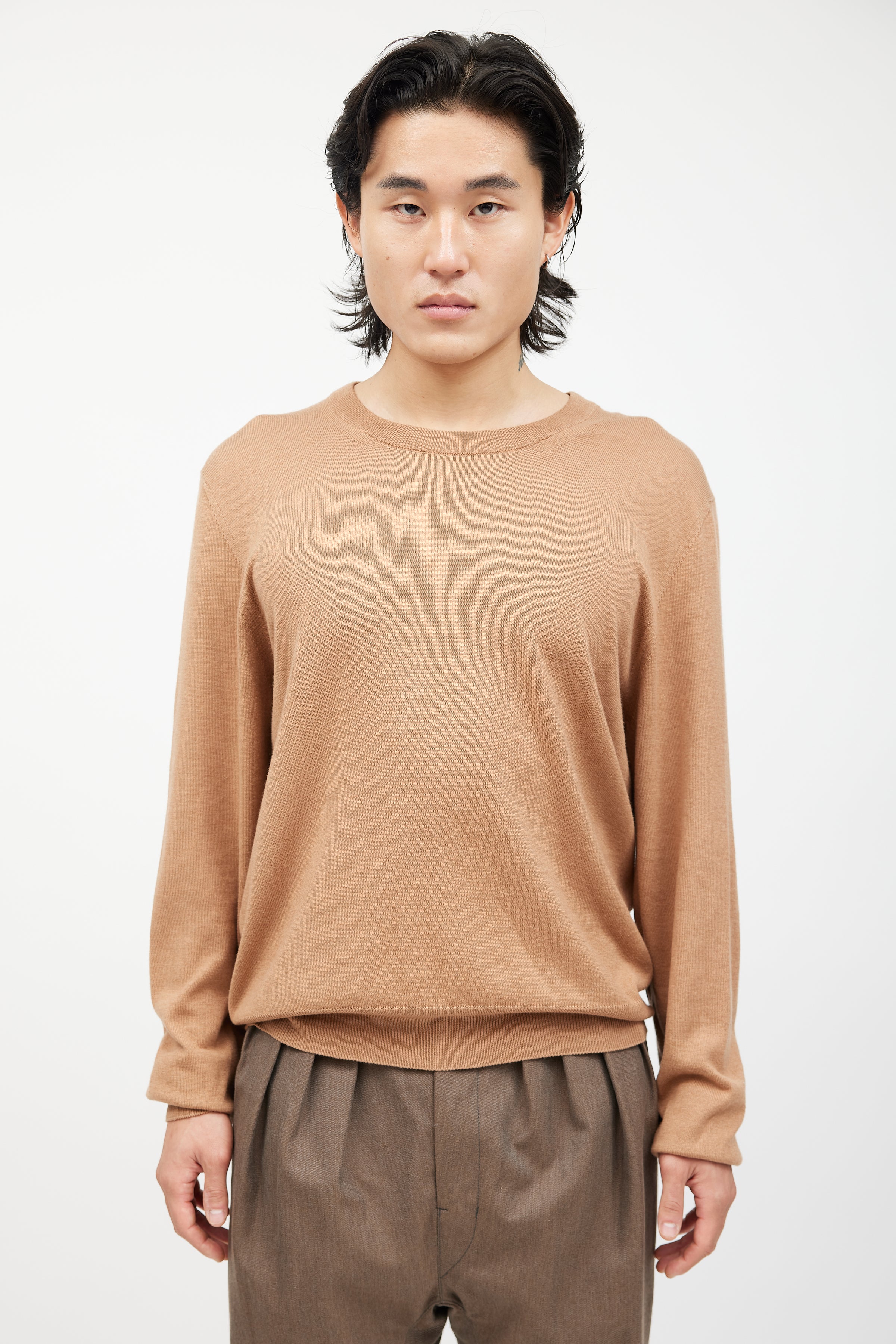 Maison Margiela // Beige Wool Elbow Patch Knit Sweater – VSP