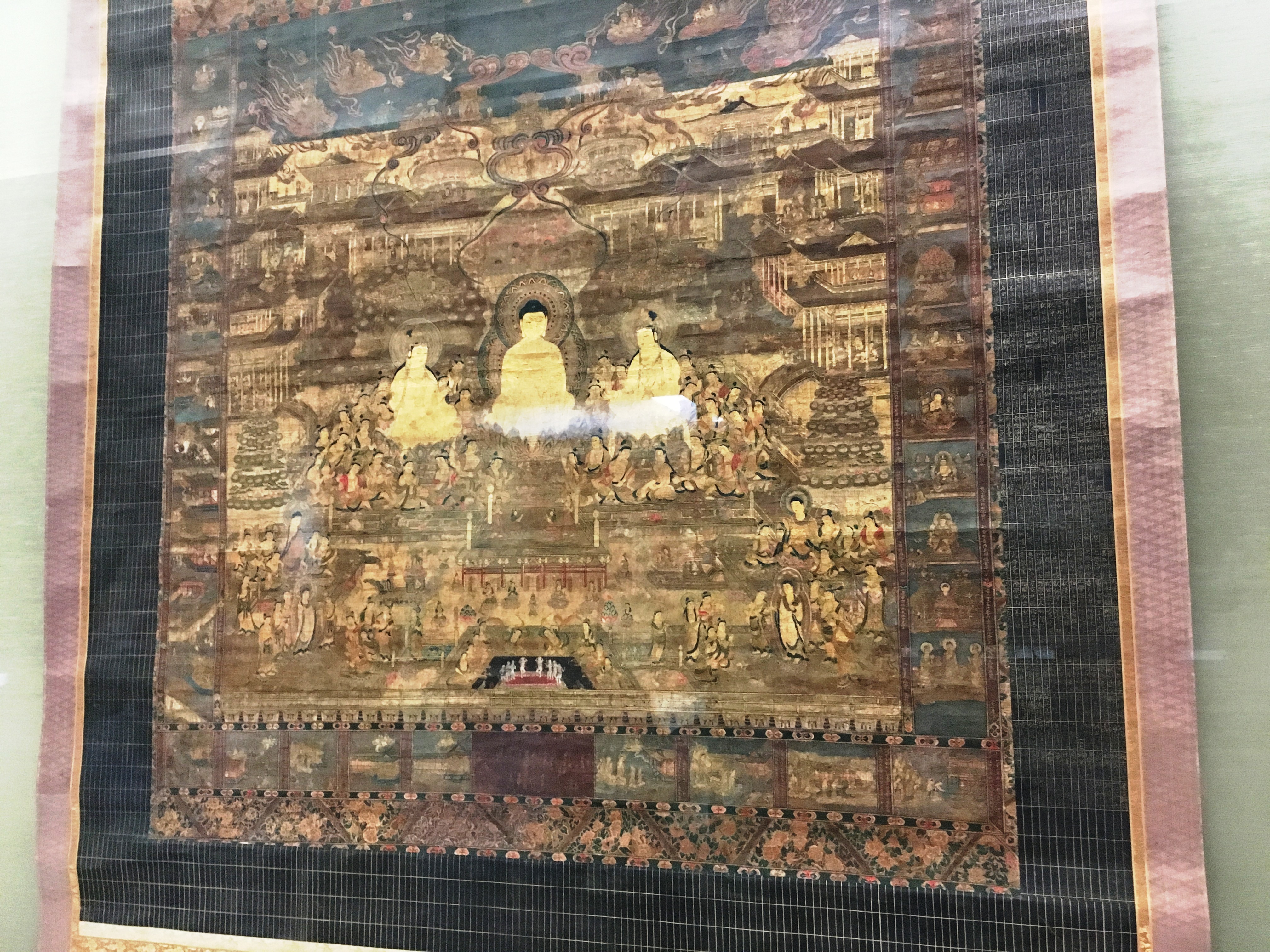 国宝-工芸｜綴織当麻曼荼羅図［當麻寺/奈良］ | WANDER 国宝