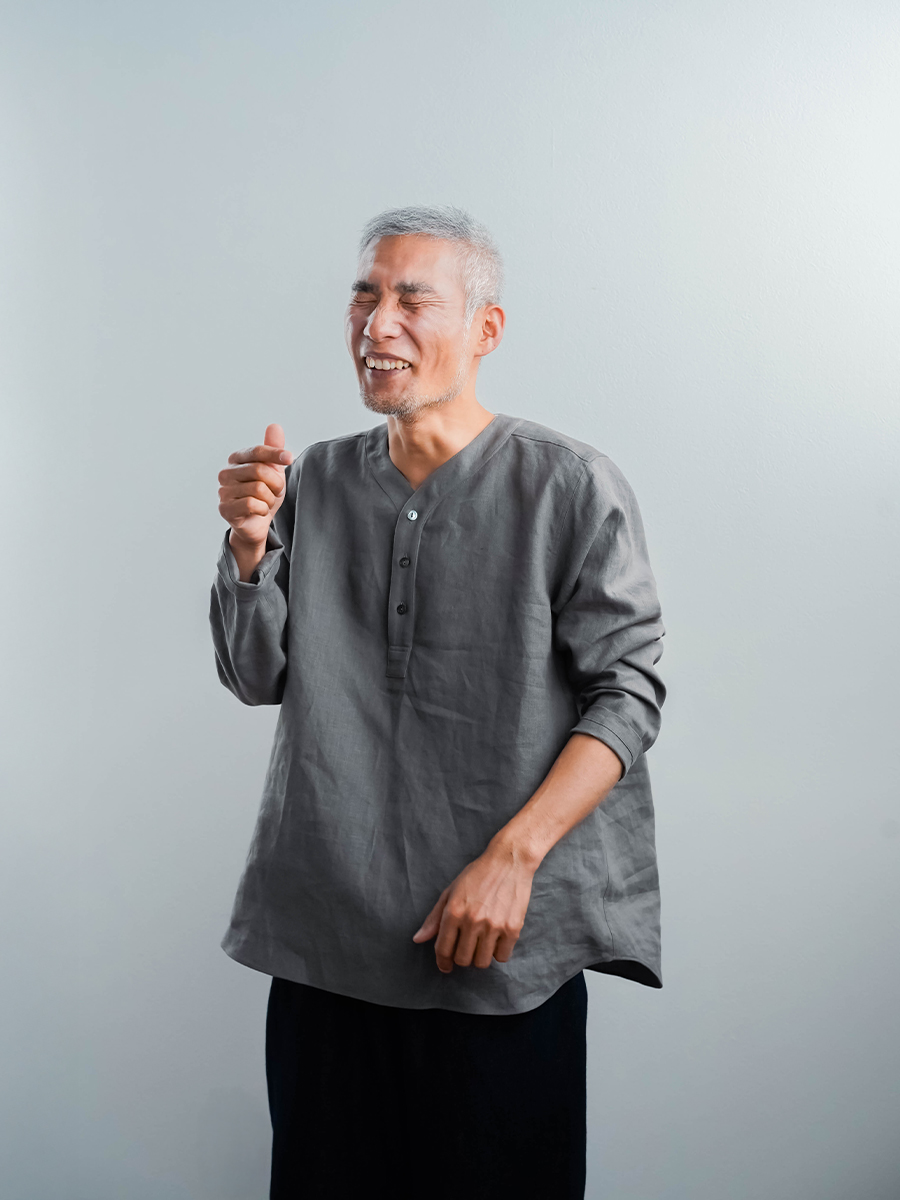 リネントップス】快適さ無制限 スリーピングシャツ ／ 鈍色 t030c-nib1