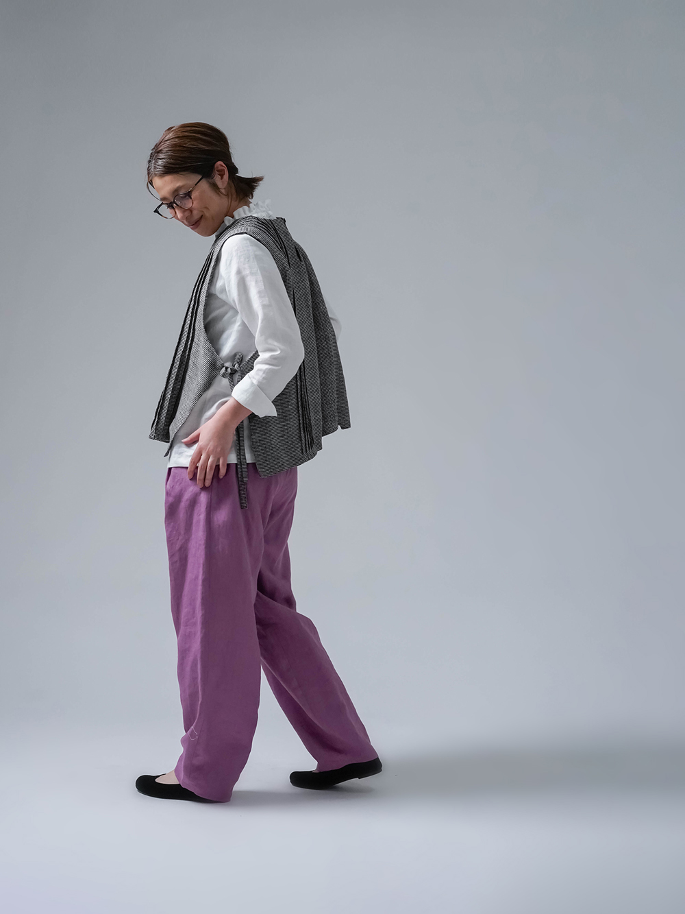 プレミアムリネンタートル】/ホワイト p014k-wht1