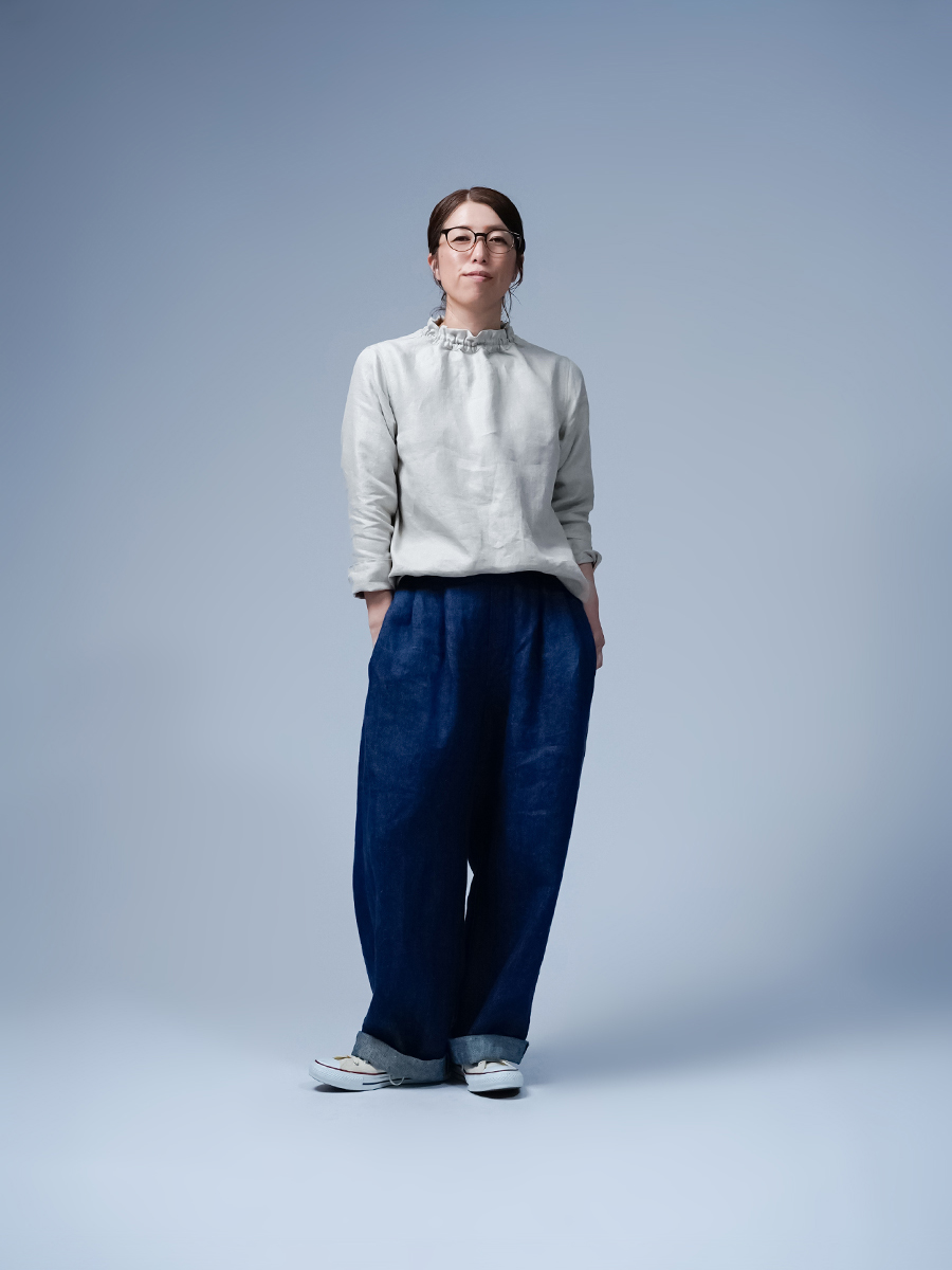 リネントップス】プレミアムリネン タートル トップス 薄地