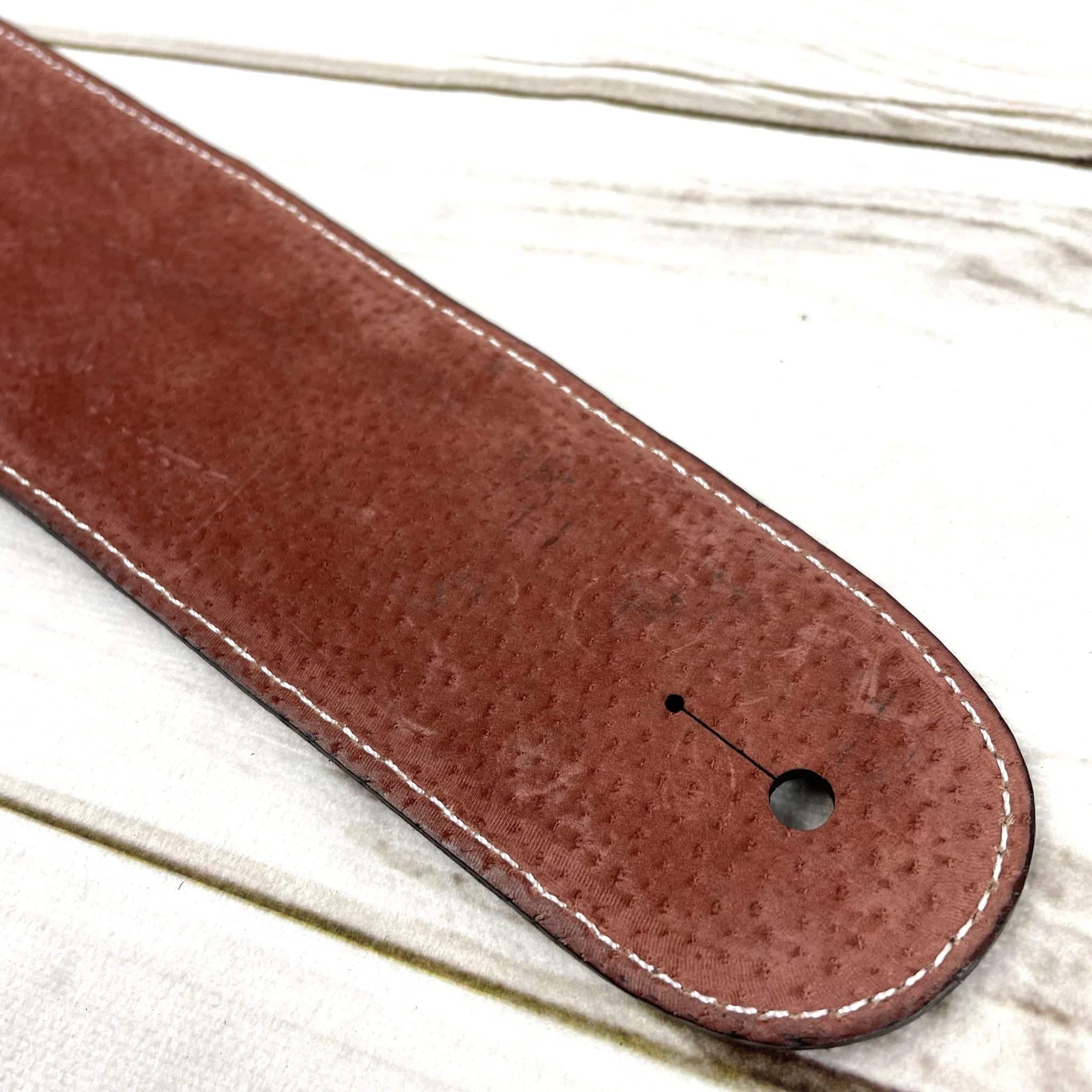 LC-61 100% Hand Carved Premium Black Leather Strap With Multicolor