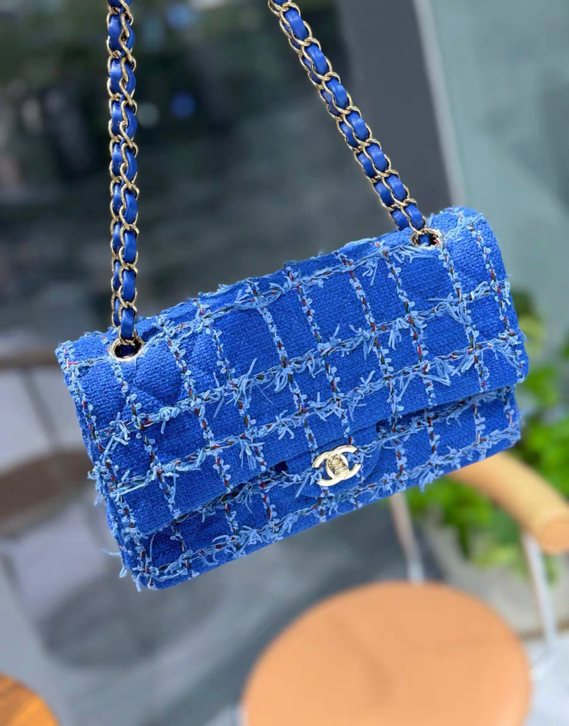 CHANEL 23C BLUE TWEED MEDIUM RECTANGLE CROSSBODY – Wararni.com
