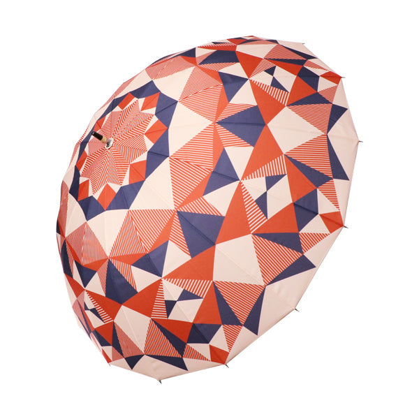 和柄テキスタイル 16本骨長傘‐万華鏡／紅｜おしゃれな和柄傘ブランド