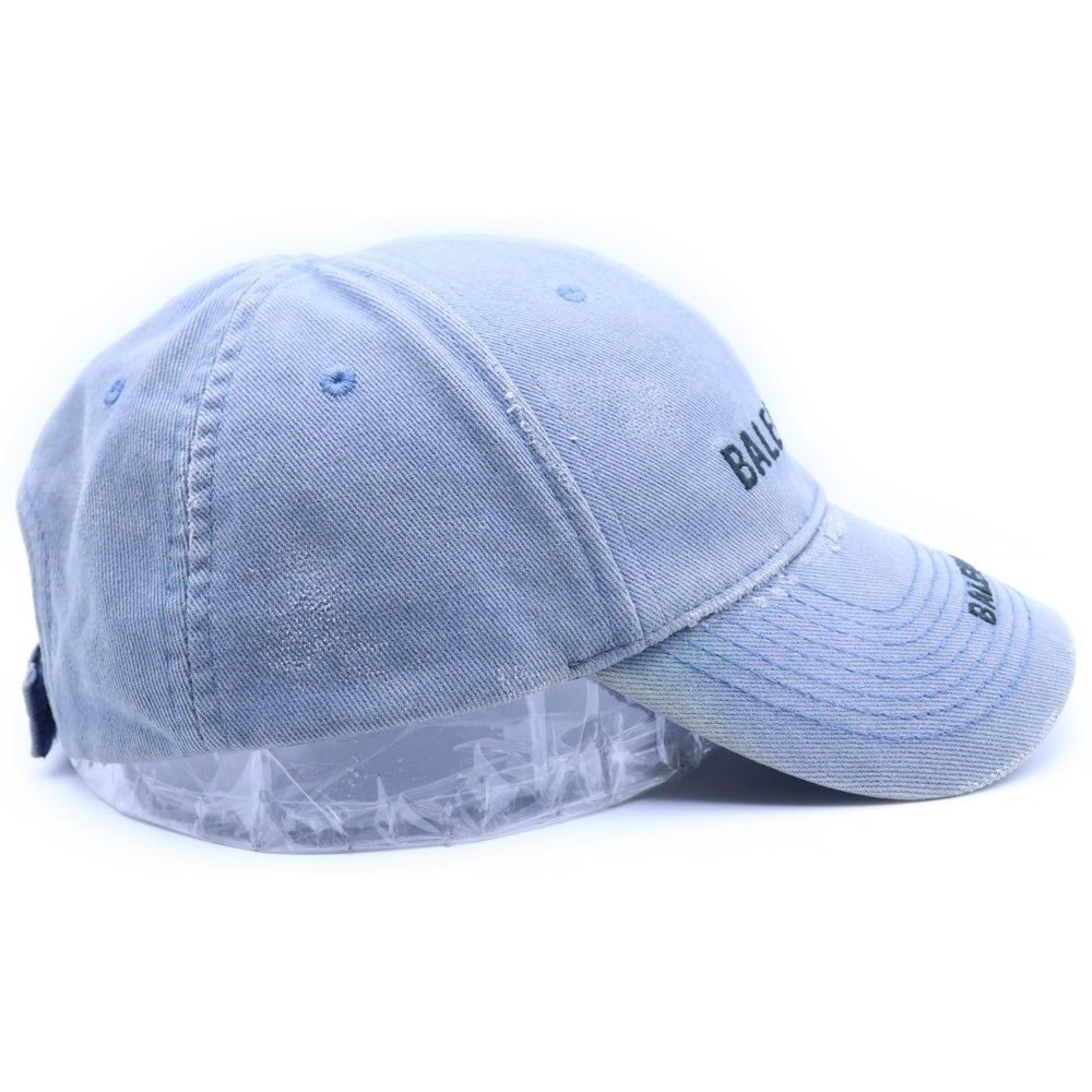 BALENCIAGA(バレンシアガ) ロゴ刺繍 ダメージ加工 キャップ 帽子