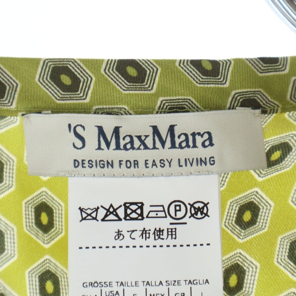 S MAX MARA(エス マックスマーラ) 総柄ノースリーブシルクブラウス