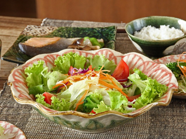 赤絵淡花輪花大鉢 - 【おとなの和食器屋 さんすい通販本店】