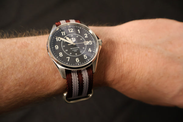 Maroon and Gray ZULU Nylon Strap