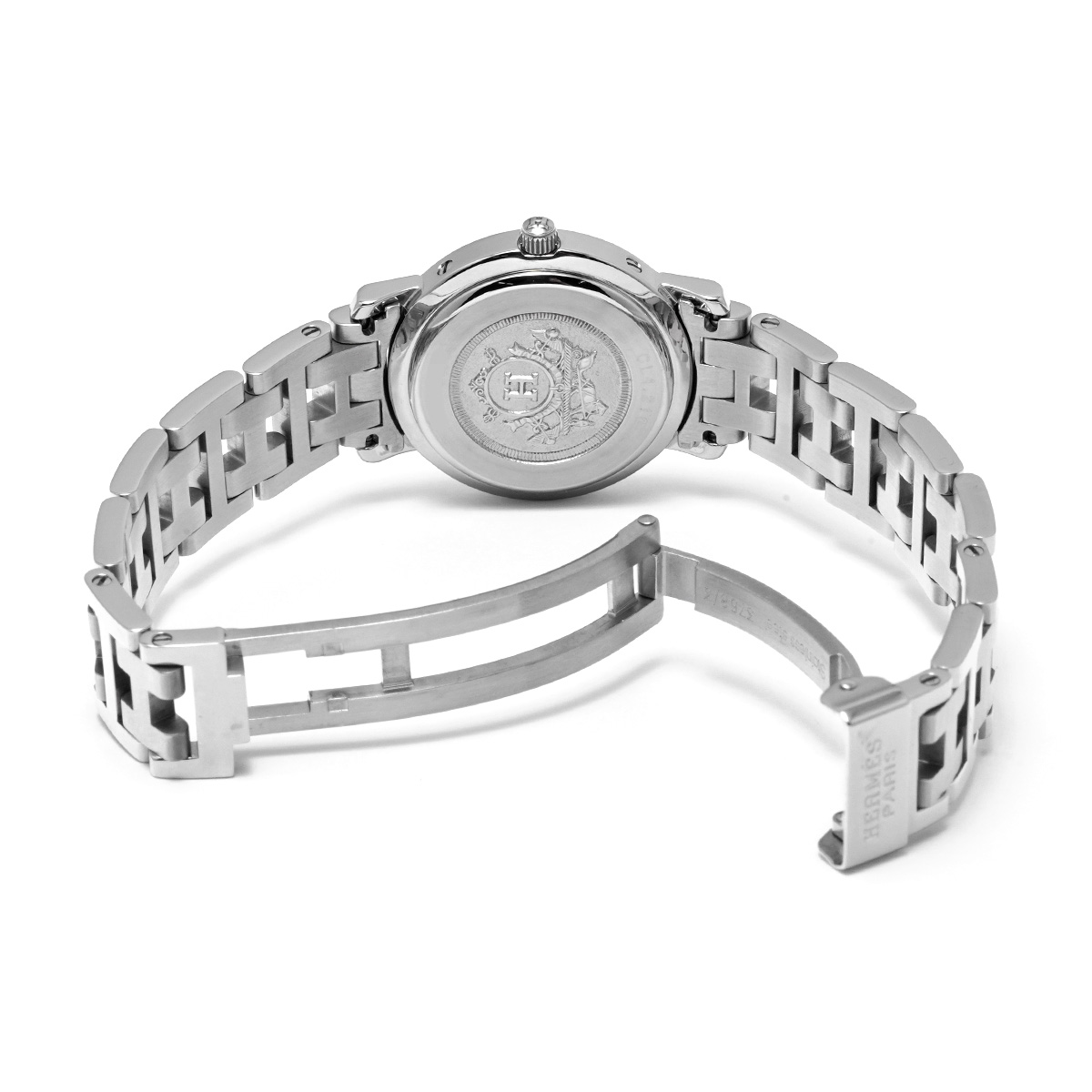 エルメス クリッパー CL4.210 グレー レディース 時計 【中古