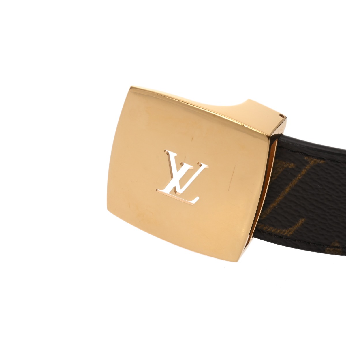 ルイ ヴィトン モノグラム サンチュール LVカット ベルト #90 ブラウン