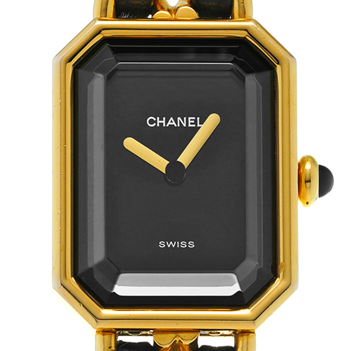 シャネル プルミエール M H0001 ブラック レディース 時計 【中古