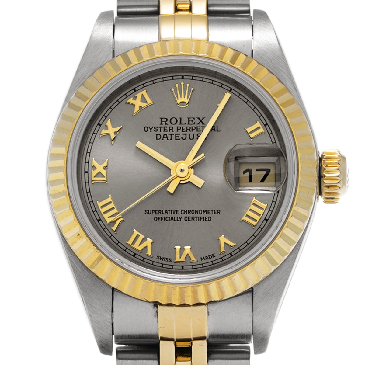 ロレックス デイトジャスト 79173 グレー レディース 時計 【中古