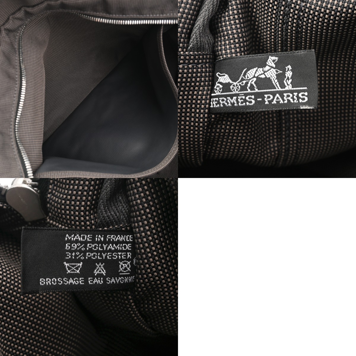 エルメス エールライン MM 新型 グレー キャンバス ユニセックス