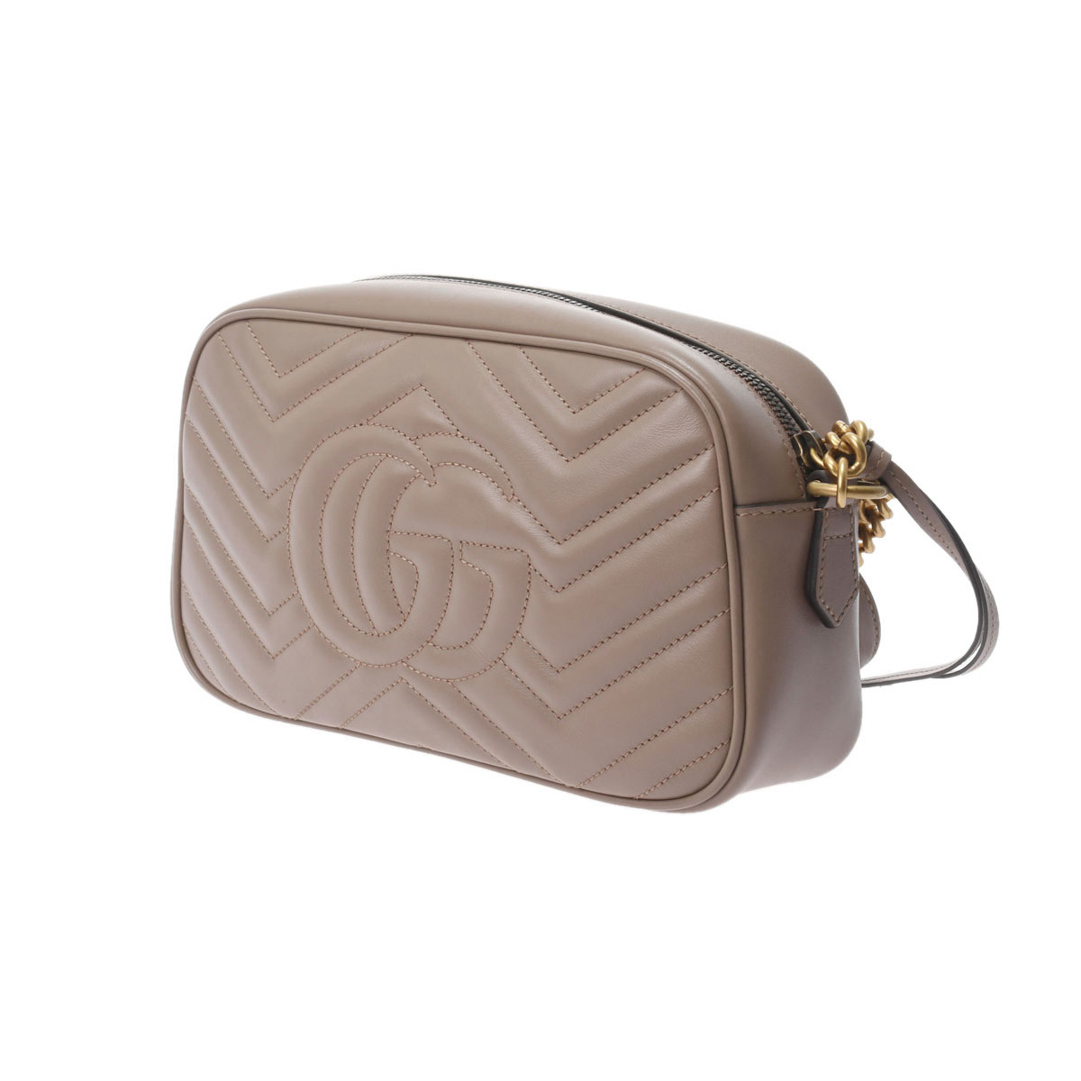 グッチ GGマーモント キルティング スモールショルダーバッグ ベージュ