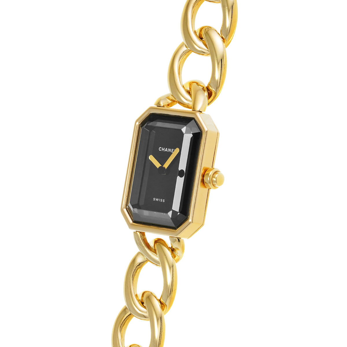 シャネル プルミエール M H0003 ブラック レディース 時計 【中古