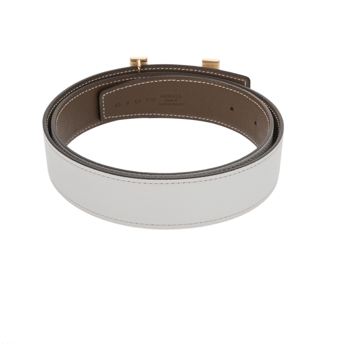エルメス ベルトバックル＆リバーシブルベルト #85 ブロン/エトゥープ