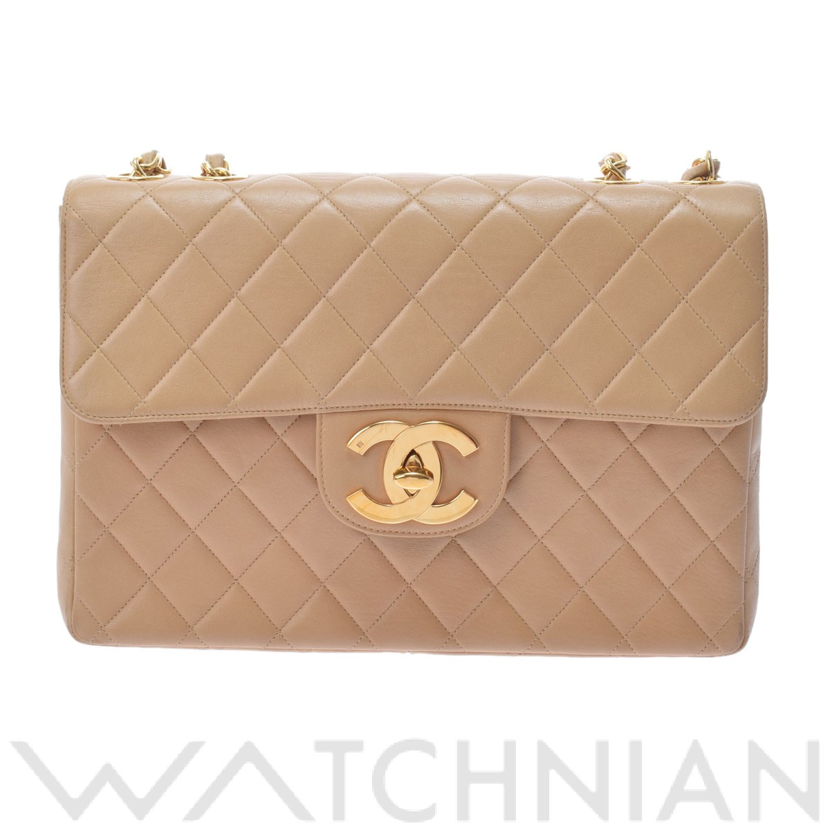 マトラッセ デカマトラッセ Wチェーンショルダー 30 ベージュ/ゴールド