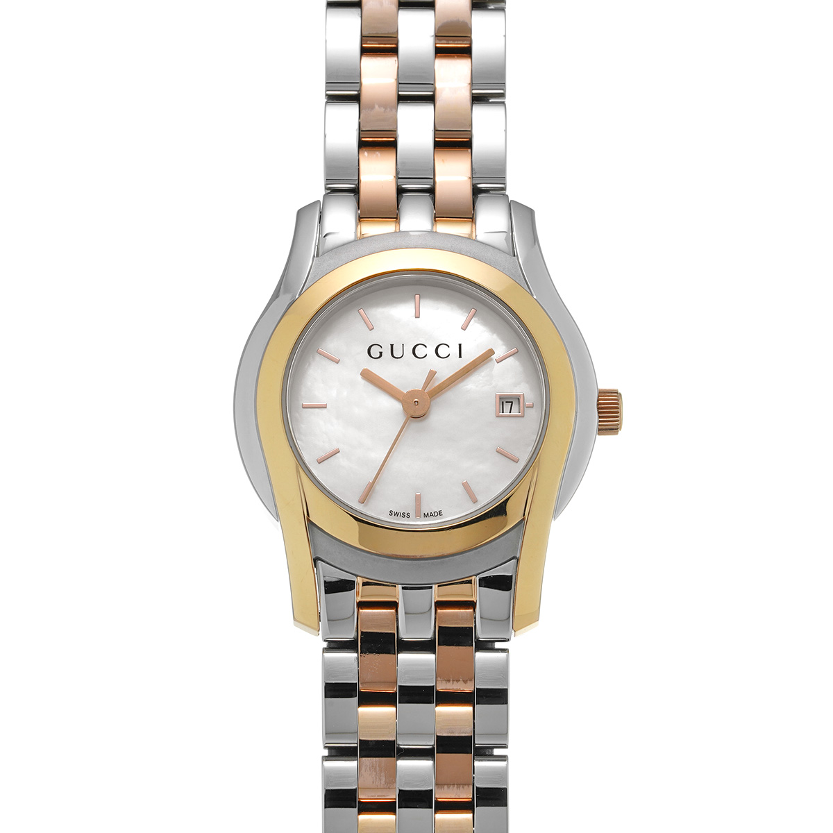 グッチ Gクラス 5500L ホワイトシェル レディース 時計 【中古