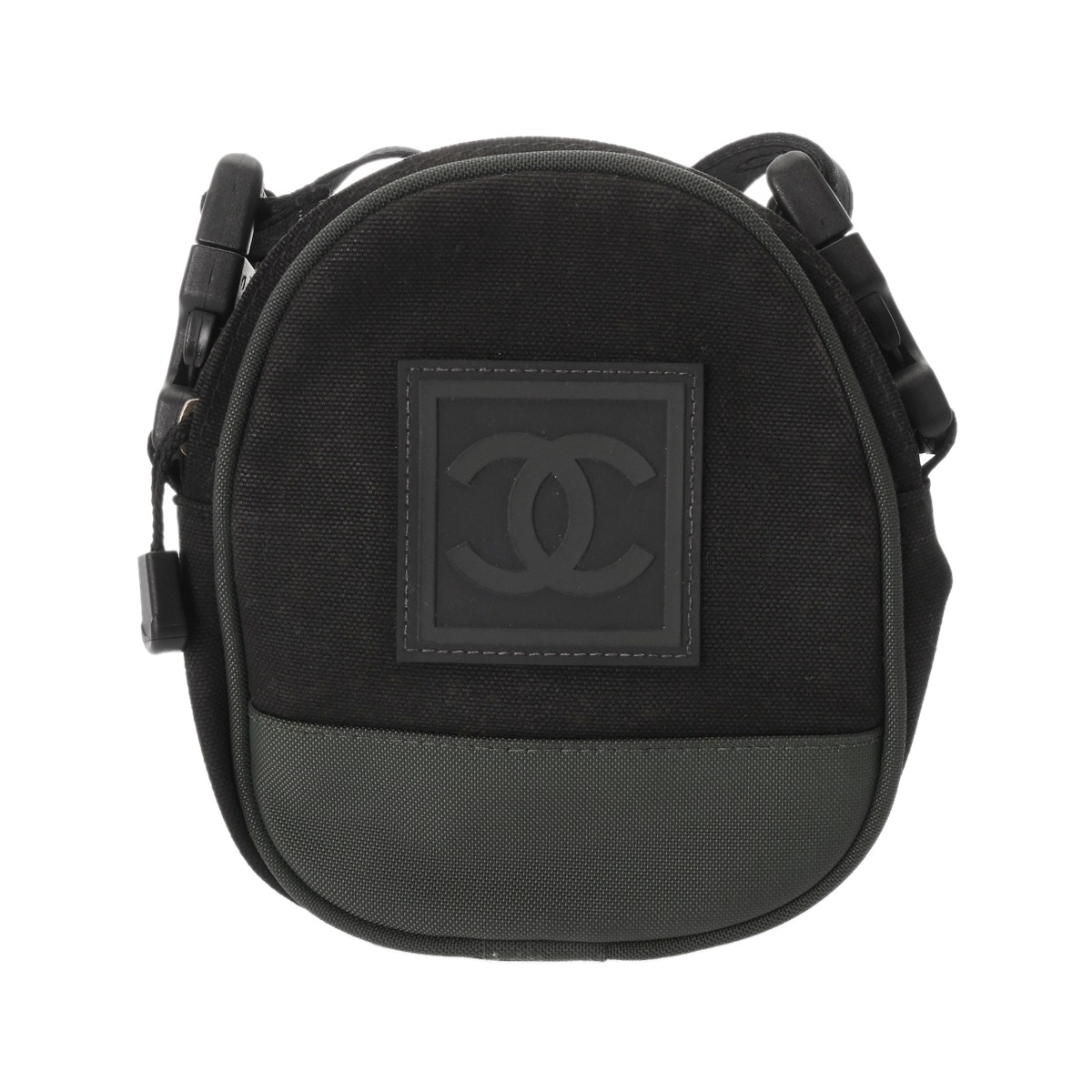 シャネル スポーツ ショルダーバッグ ブラック/カーキ ナイロン