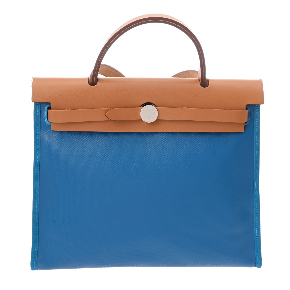 エルメス エールバッグ ジップ PM ブルードガリス/ゴールド トワル