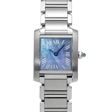 カルティエ タンクフランセーズ SM W51034Q3 ブルーシェル レディース