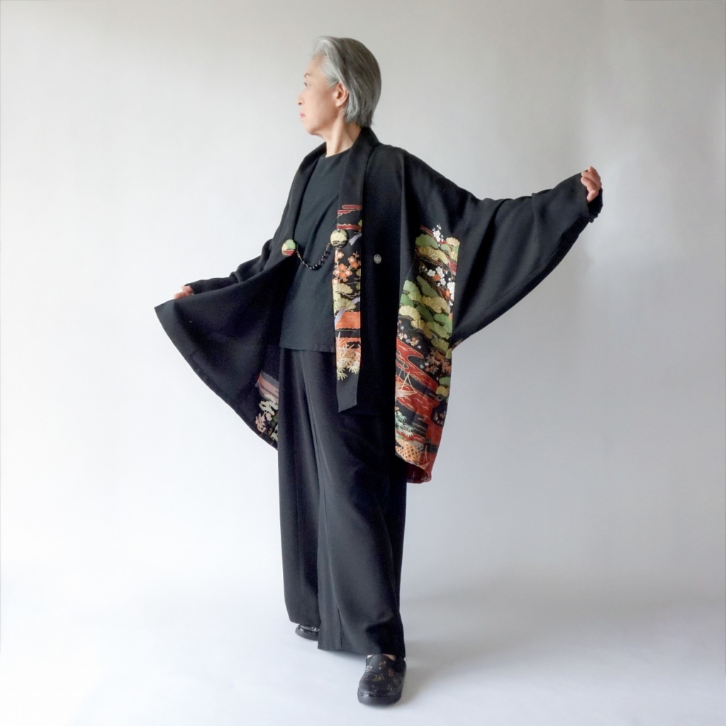 黒留袖ドレープ羽織（単衣） | 和遊湘南