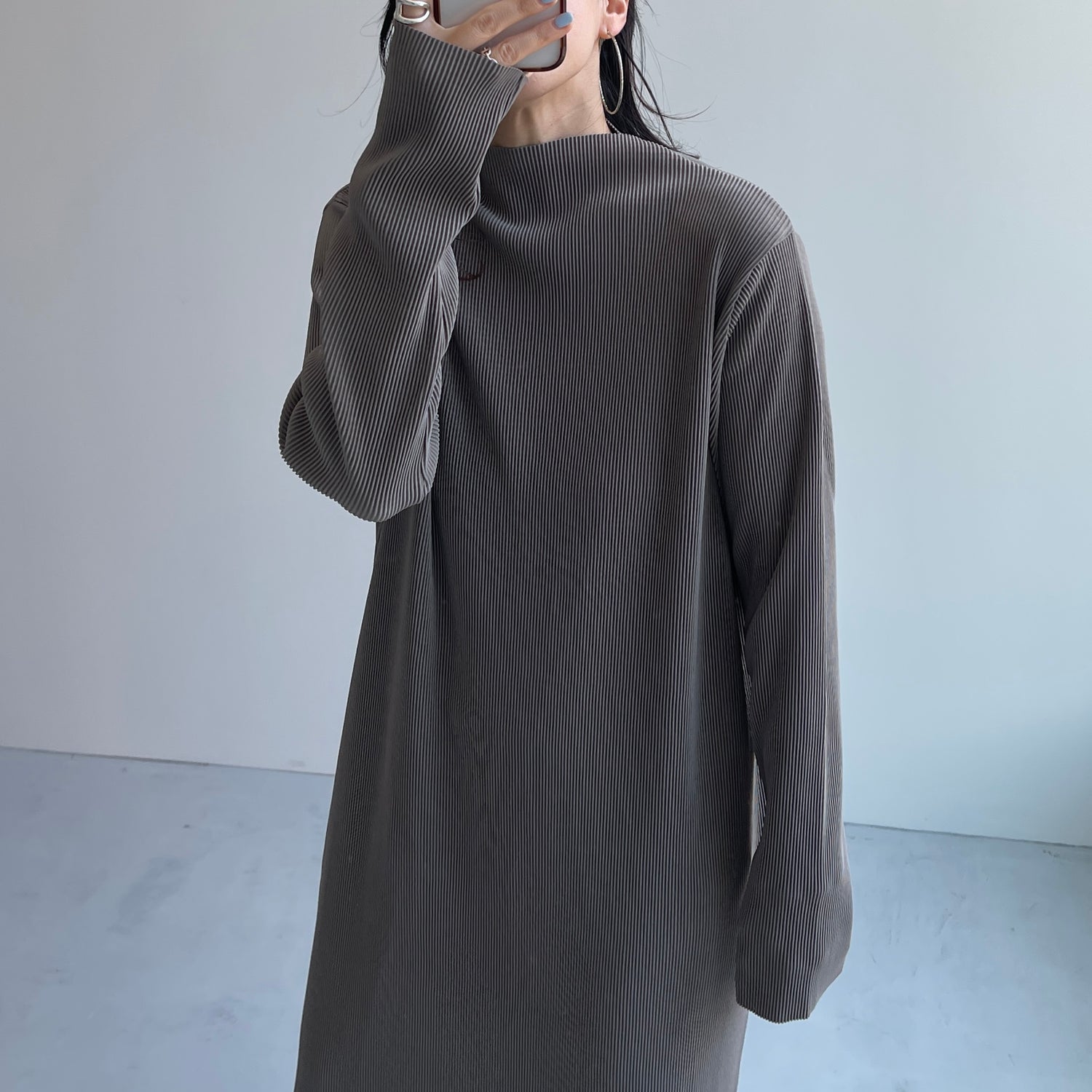 daily daily super stretch pleats one piece / ash gray [FREE or