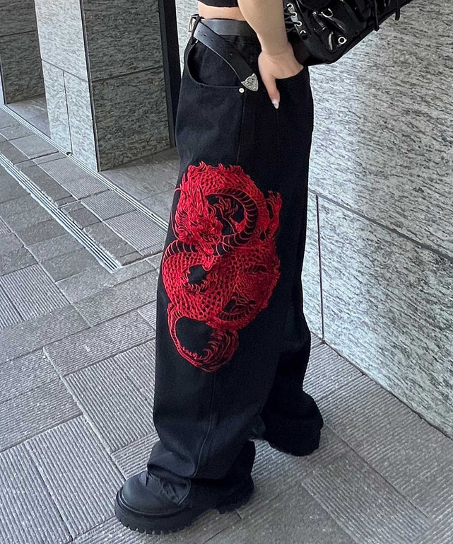 ドラゴン刺繍デニムパンツ – WEGO ONLINE STORE