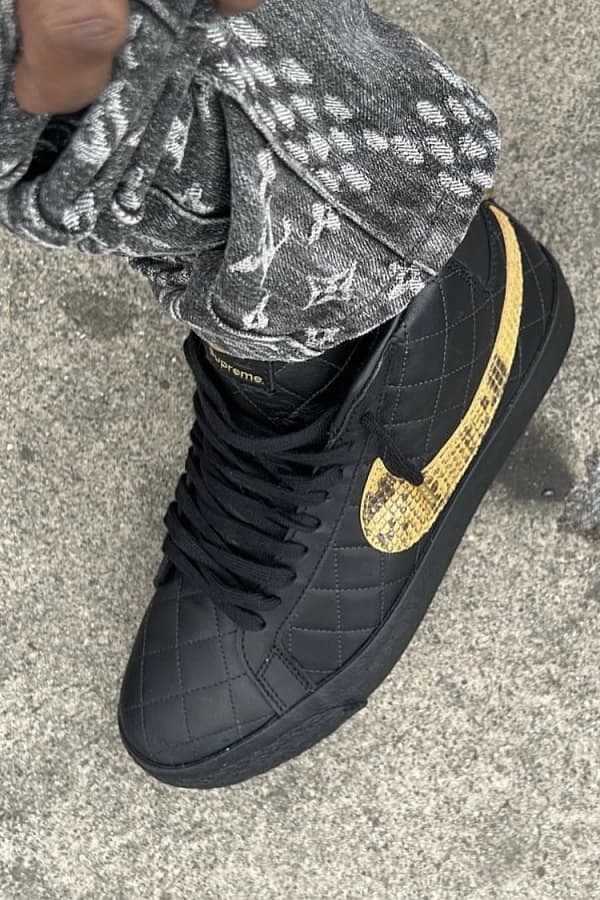 22FW Supreme×Nike Blazer Mid Black Leather シュプリーム×ナイキ