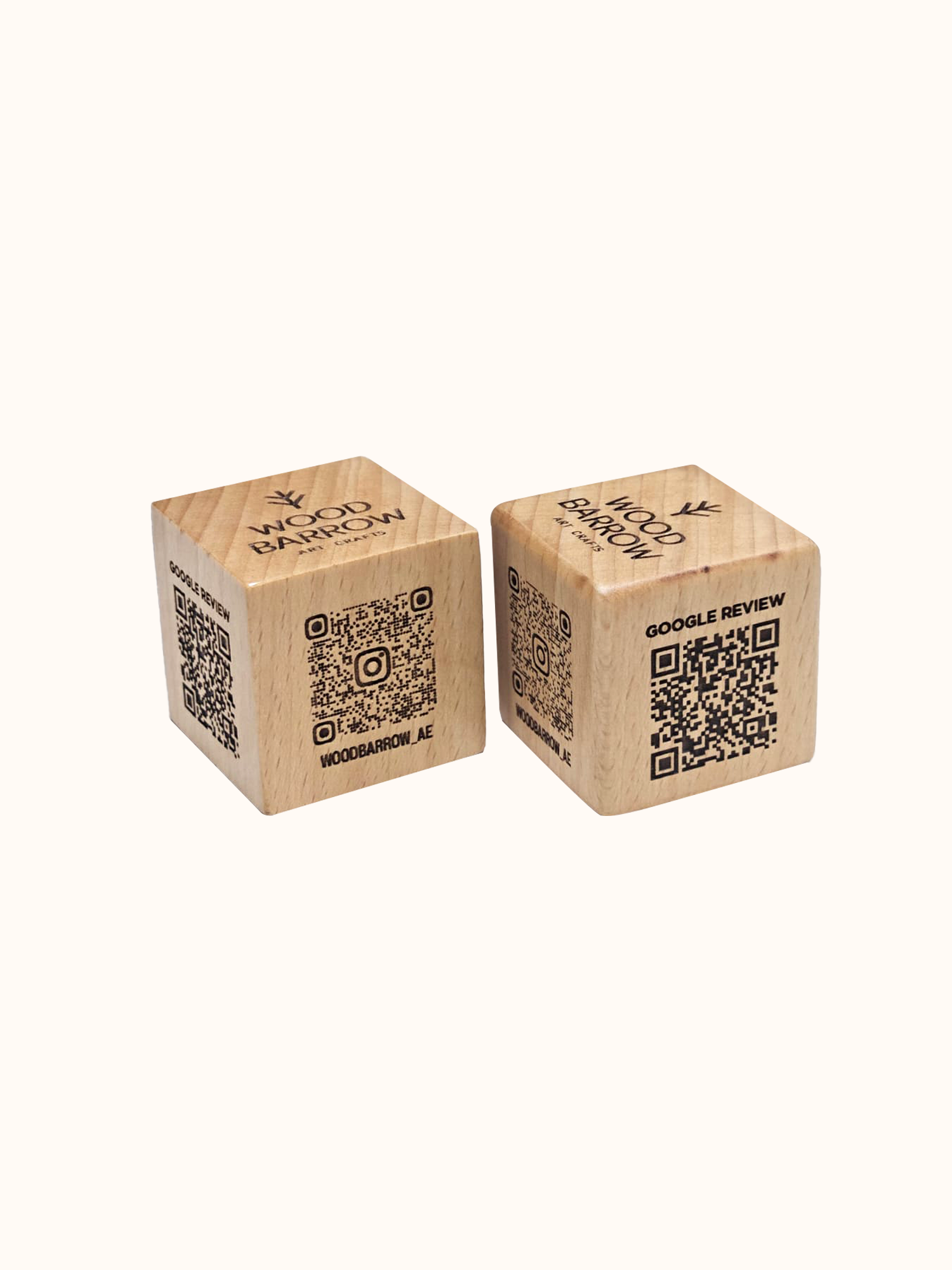Wooden QR Cube | QR Code for Reviews/Digital Menu/ Social Media