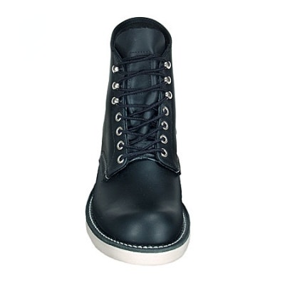 Red Wing Boots: Round Toe Black Chrome Classic Work Boot 8165