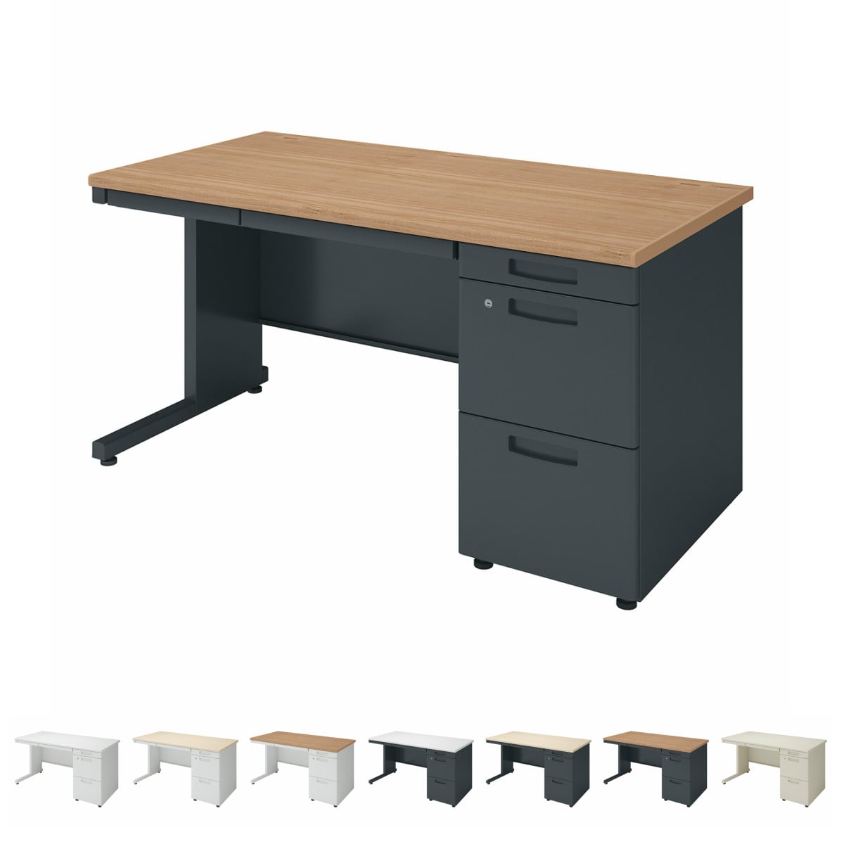 INVENT インベント／片袖机／W1400×D700／天板ラスティックミディアム