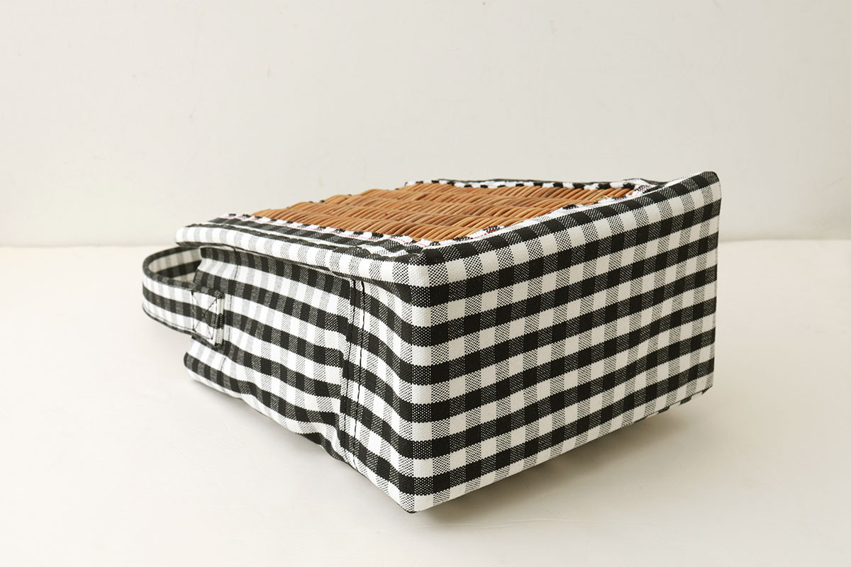 ebagos エバゴス ギンガム・ワンハンドルトート M