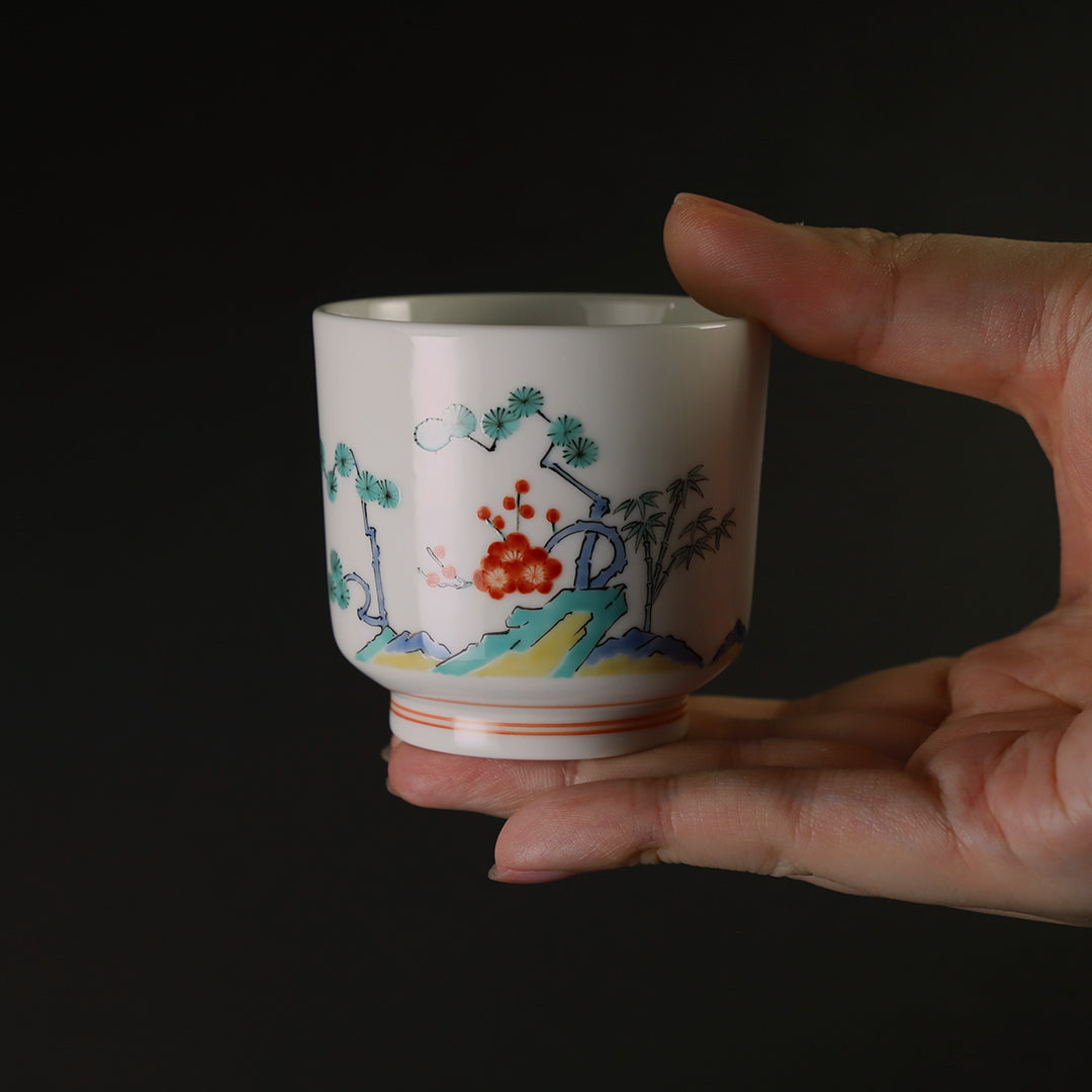 十五代酒井田柿右衛門 作 濁手松竹梅文ぐい呑 – ギャラリー一番館