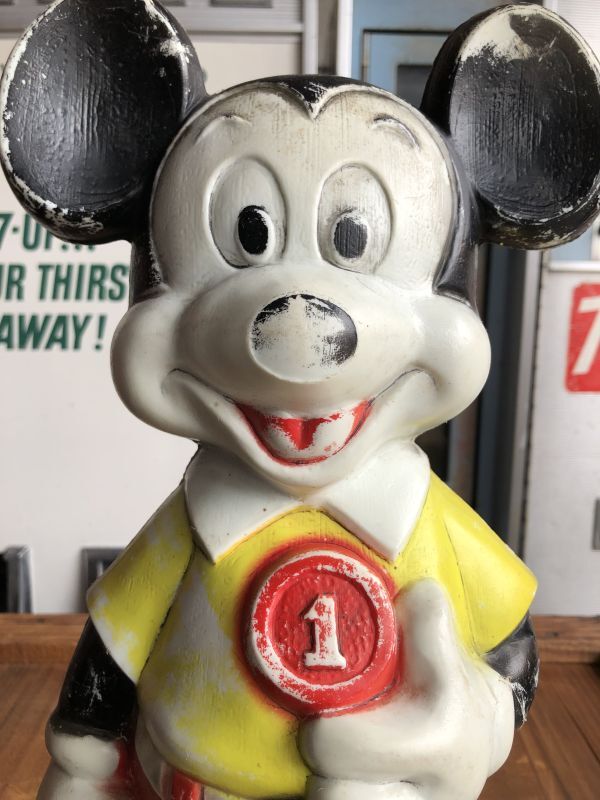60s Vintage Mickey Mouse Blow Mold Plastic Coin Bank 49cm (B746