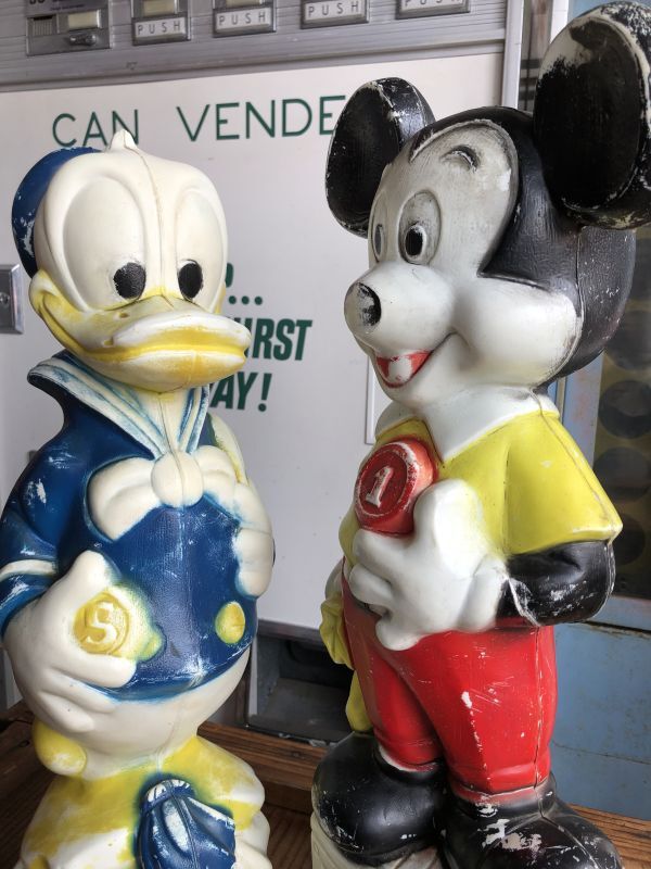 60s Vintage Mickey Mouse Blow Mold Plastic Coin Bank 49cm (B746