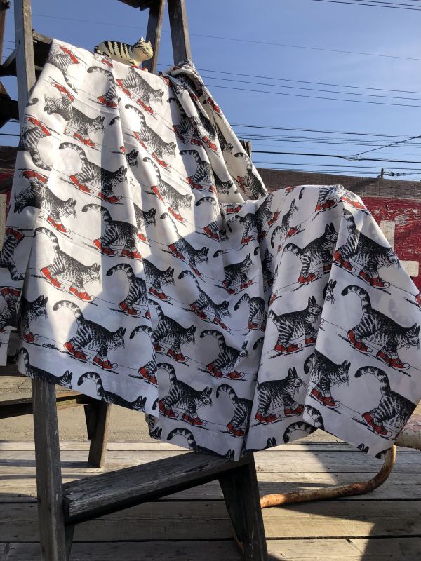 Vintage Twin Flat Sheet Fabric B Kliban Cats (B592) - 2000toys