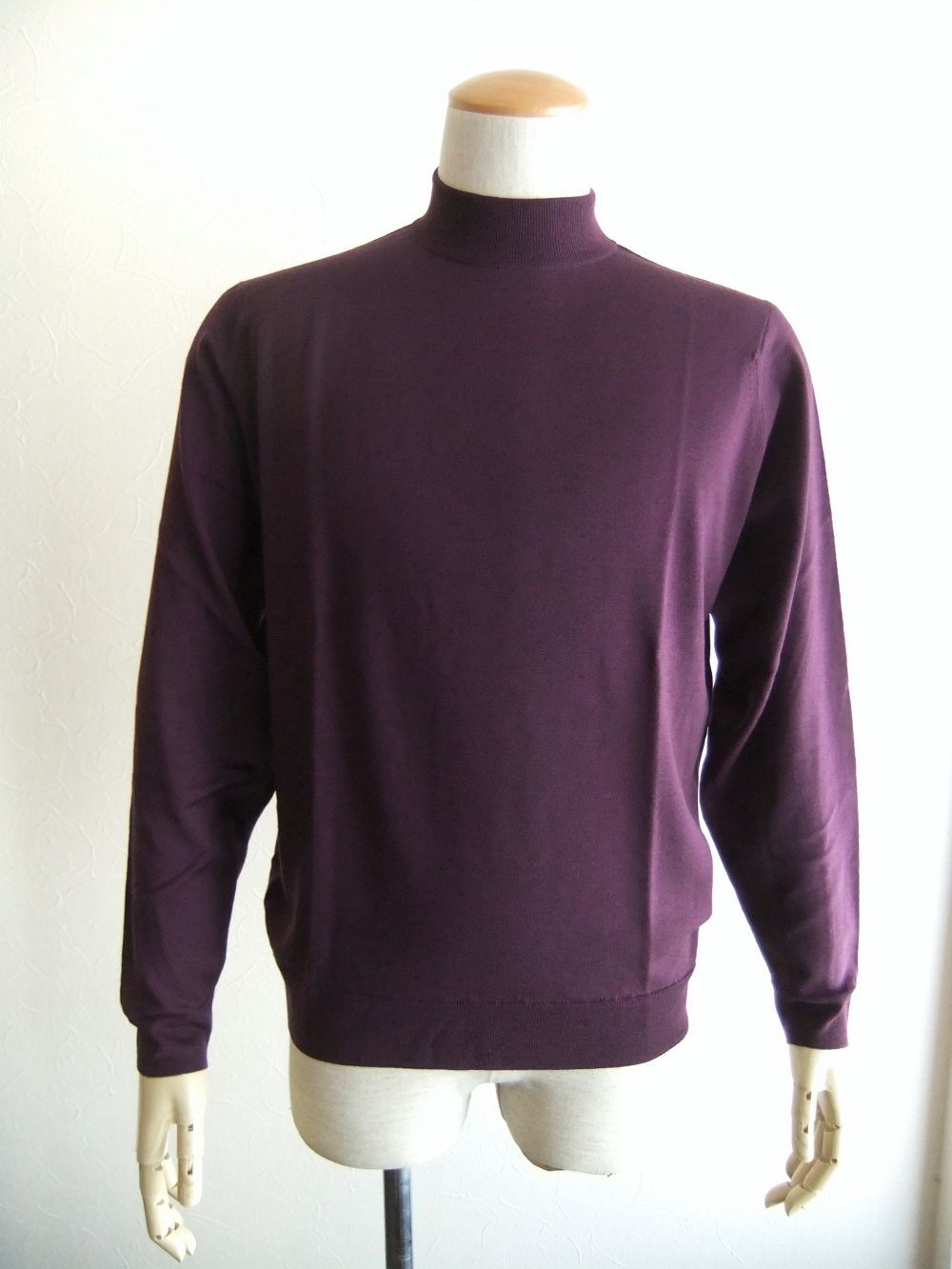 JOHN SMEDLEY - KILDAY ( ボルドー ) 30G 長袖モックネックニット