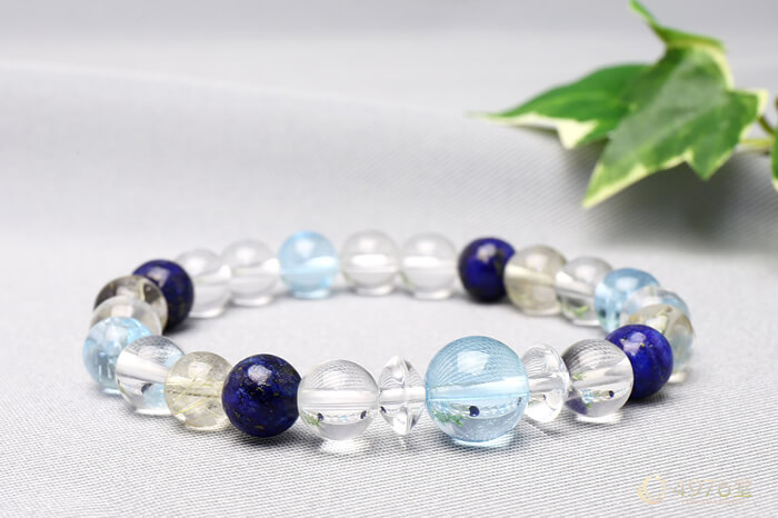 ブルートパーズ・ラピスラズリ・ルチルクォーツ ブレスレット
