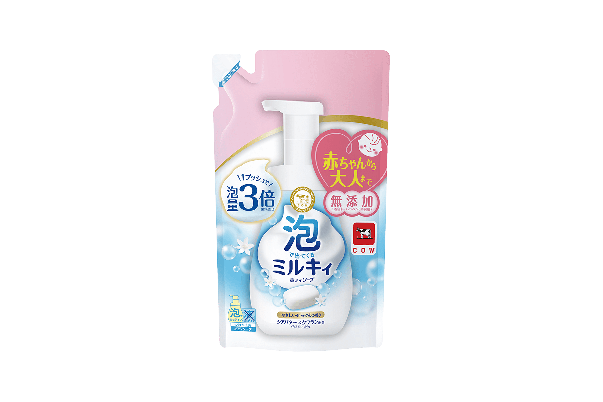泡で出てくるミルキィ ボディソープ やさしいせっけんの香り｜ミルキィ
